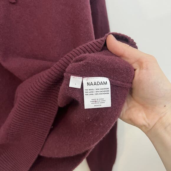 Nadaam Women’s Wool & Cashmere‎ Blend Hoodie Maroon Size Large - Picture 5 of 10